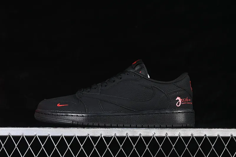 All categories Air Jordan Jordan series basketball shoes Air Jordan 1 Low High-end customized low-top sneakers Travis Scott x Fragment Design x Air Jordan 1 Low OG SP AJ1 Joe 1 Year of the Horse limited black and red low-top cultural casual sneakers YF9511-502